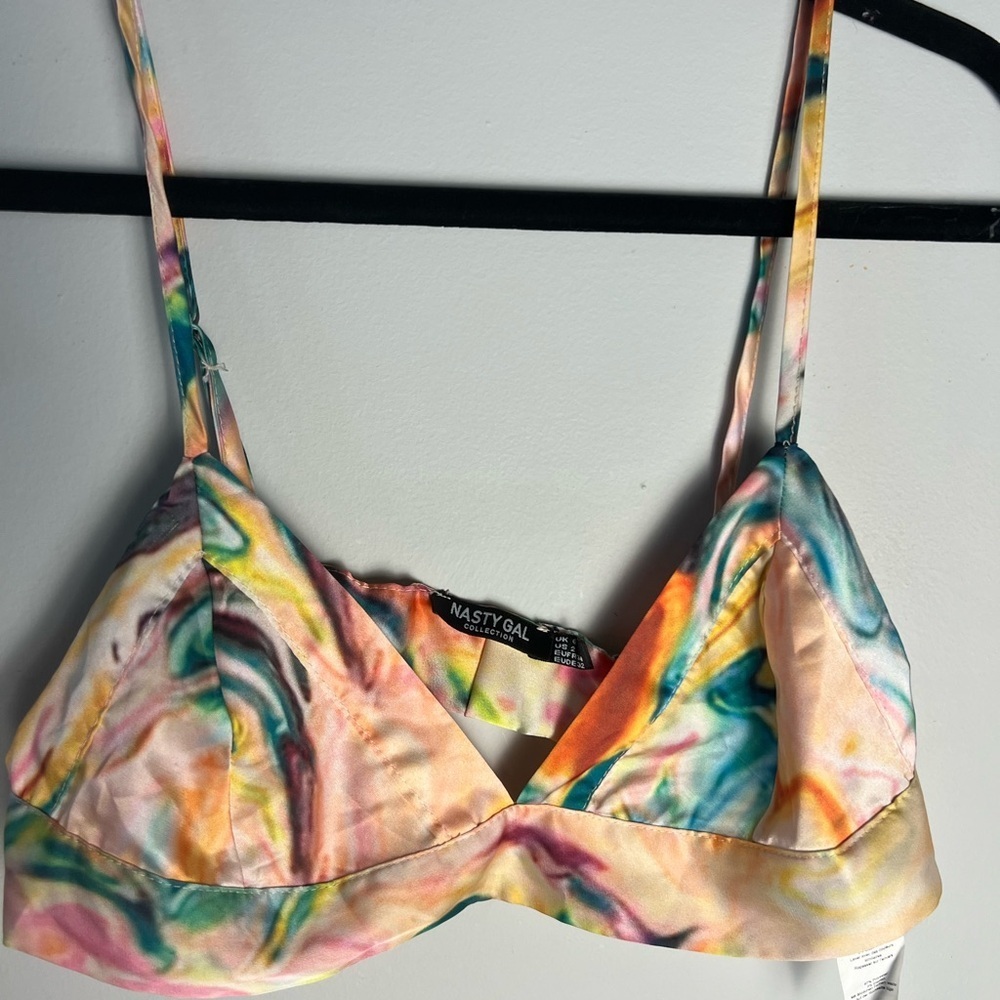 Nasty Gal Multicolor Marble Bralette and Shorts - Picture 2 of 6